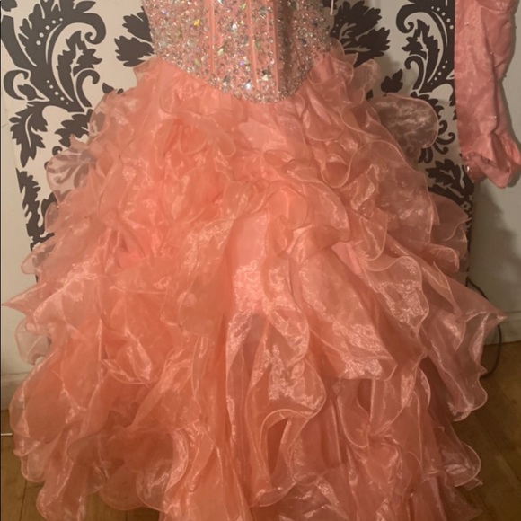 Pink hand beaded ,hand made,beautiful ball gown. - Picture 3 of 8